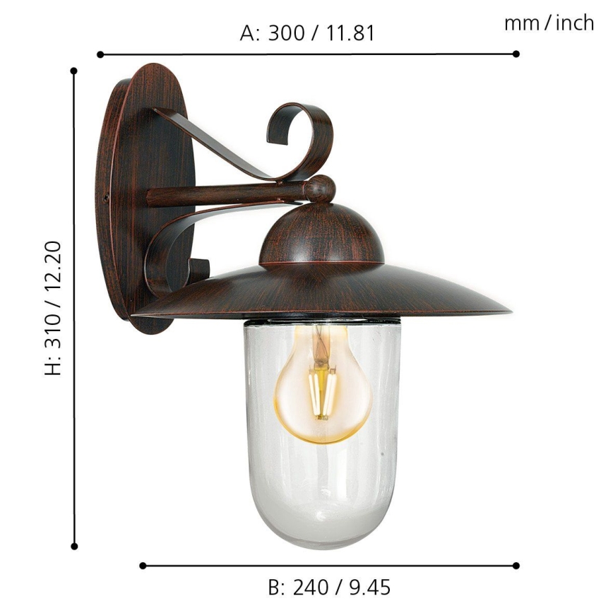 EGLO - Buiten wandlamp 1xE27/60W IP44