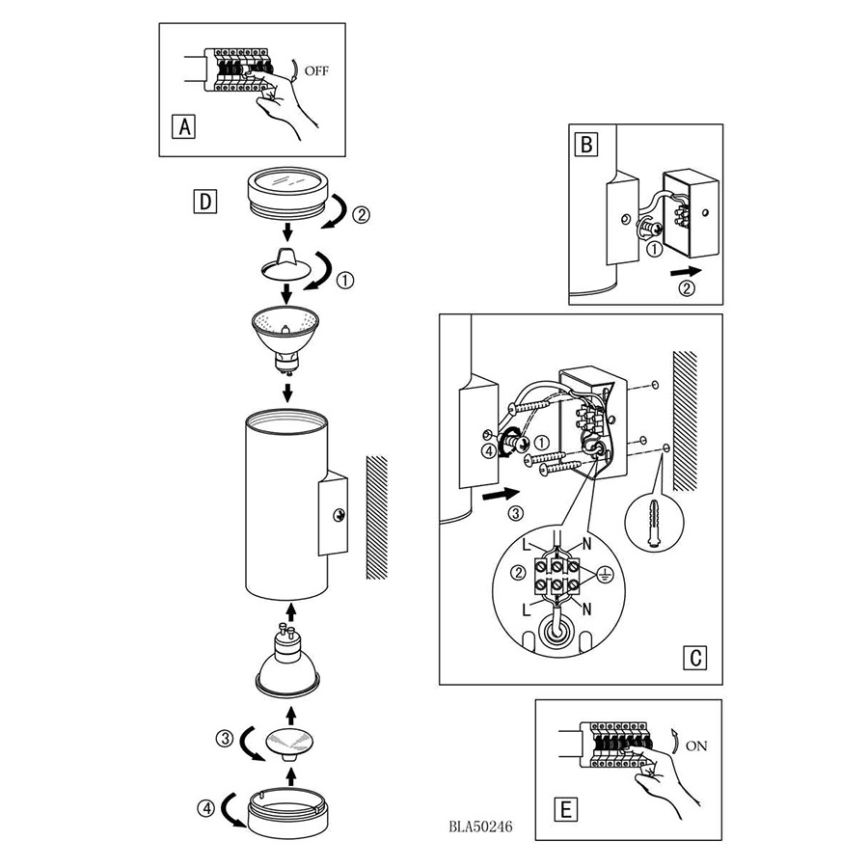 EGLO 84002 - Wandlamp voor buiten RIGA 2xGU10/50W/230V