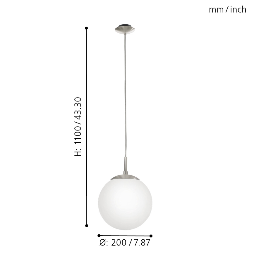 EGLO - Hanglamp aan een koord 1xE27/60W/230V diameter 20 cm