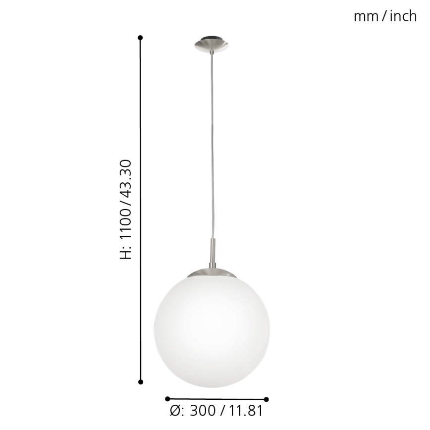 EGLO - Hanglamp aan een koord 1xE27/60W/230V diameter 30 cm wit