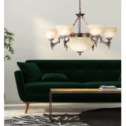 EGLO - Hanglamp aan ketting 9xE14/60W alabaster glas