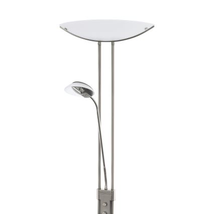 EGLO - Dimbare vloerlamp BAYA 1xR7s/230W+1xG9/33W mat chroom
