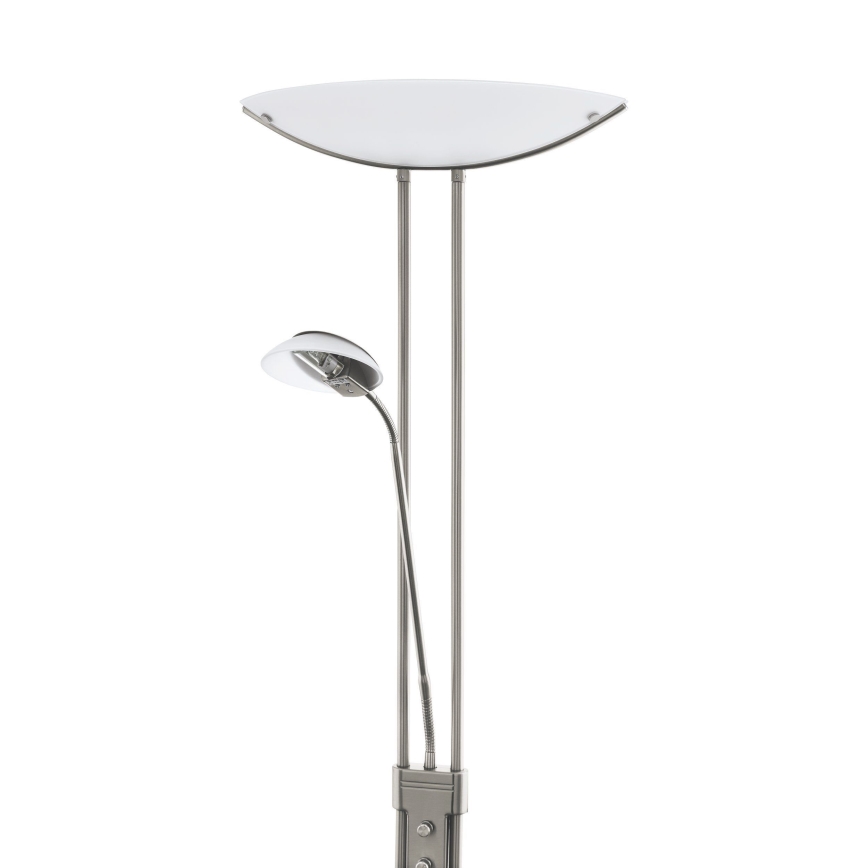 EGLO - Dimbare vloerlamp BAYA 1xR7s/230W+1xG9/33W mat chroom
