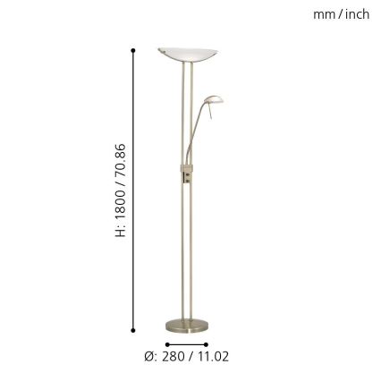 EGLO - Dimbare staande lamp BAYA 1xR7s/230W + 1xG9/33W brons