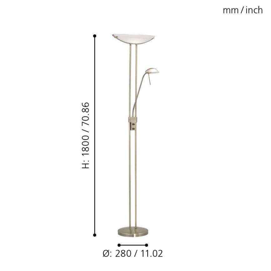 EGLO - Dimbare staande lamp BAYA 1xR7s/230W + 1xG9/33W brons