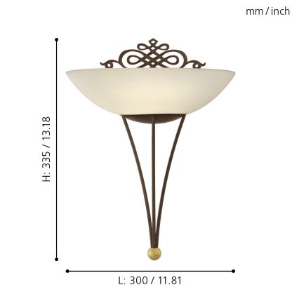 EGLO 86715 - Wandlamp MESTRE 1 x E27/60W antiek bruin / goud