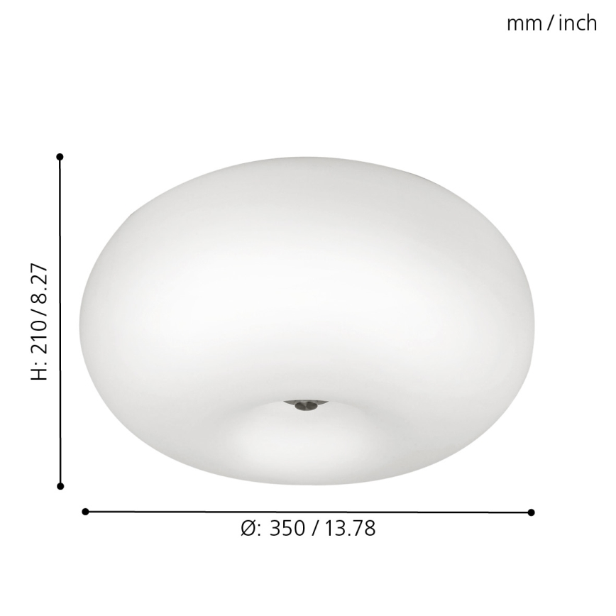 EGLO - Plafondlamp OPTICA 2xE27/60W/230V opaalglas diameter 35 cm