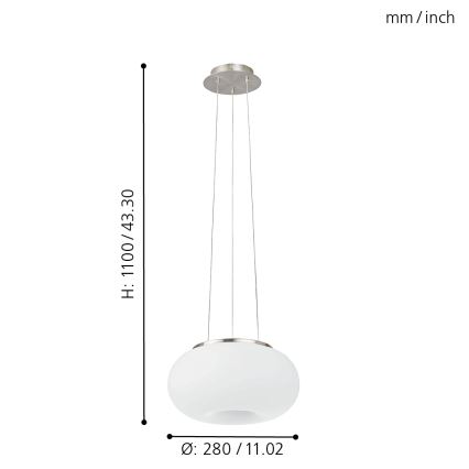 EGLO - Hanglamp aan een koord OPTICA 2xE27/60W diameter 28 cm