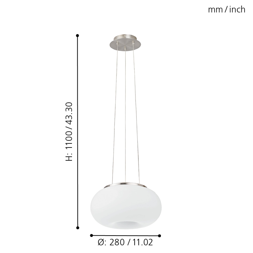 EGLO - Hanglamp aan een koord OPTICA 2xE27/60W diameter 28 cm