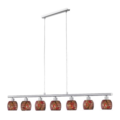 EGLO 87958 - Hanglamp SABANA 7xE14/40W rood/oranje