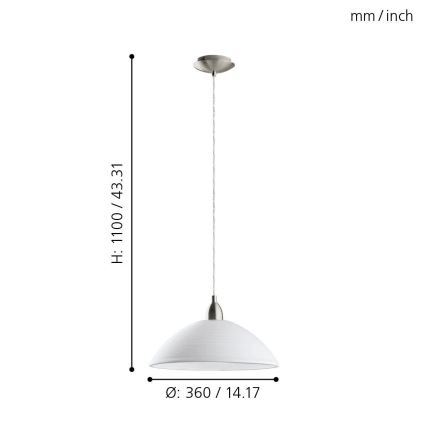 EGLO 88491 - Hanglamp LORD 3 1xE27/60W/230V