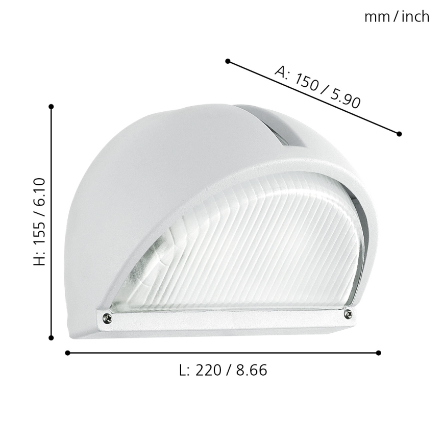 EGLO - Buiten wandlamp 1xE27/60W wit IP44