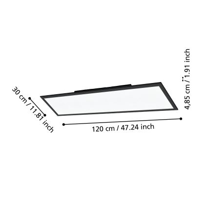 Eglo - Dimbare LED Plafond Lamp LED/33,5W/230V zwart ZigBee