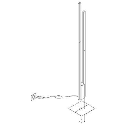 Eglo - LED RGBW Dimbare vloerlamp 2xLED/16W/230V zwart ZigBee