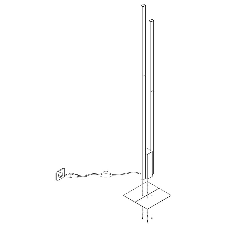 Eglo - LED RGBW Dimbare vloerlamp 2xLED/16W/230V zwart ZigBee