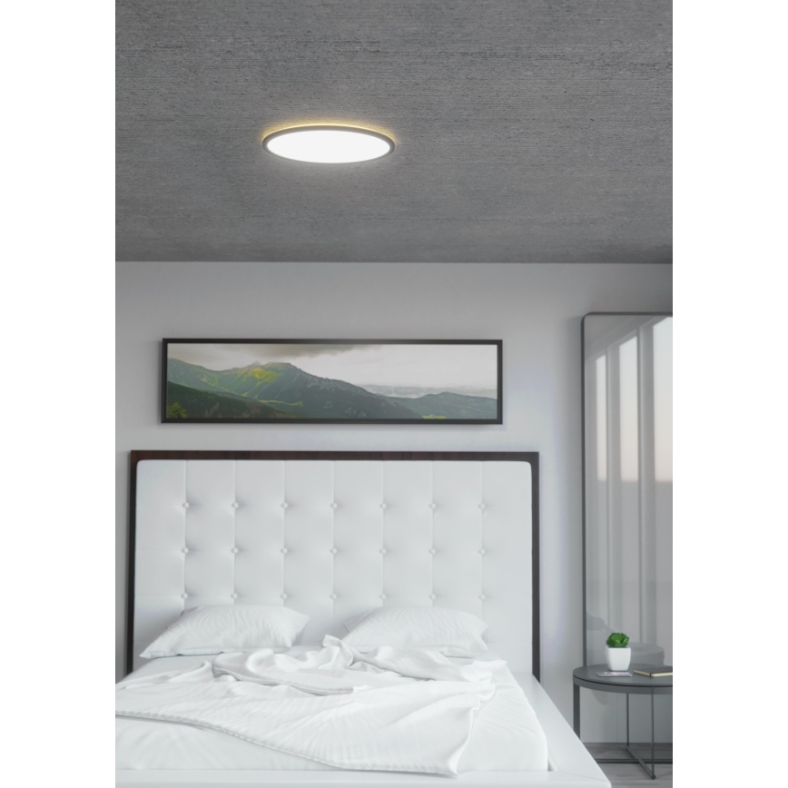 Eglo - LED RGBW Dimbare plafondlamp LED/16,5W/230V zwart ZigBee