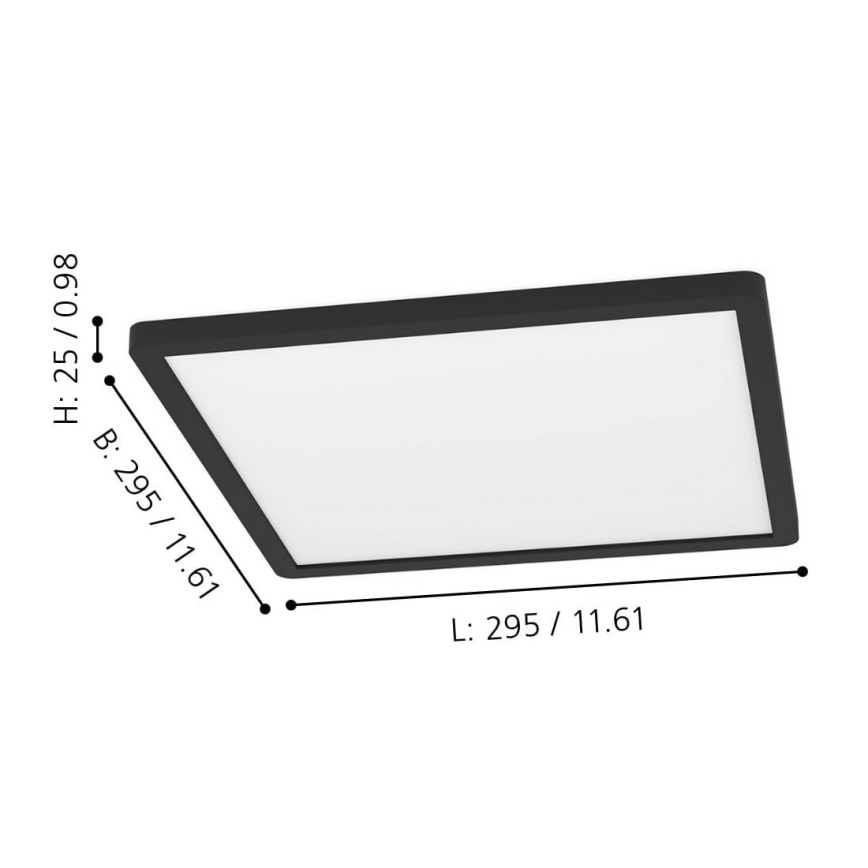 Eglo - Dimbare LED RGBW Plafond Lamp LED/14,6W/230V zwart ZigBee