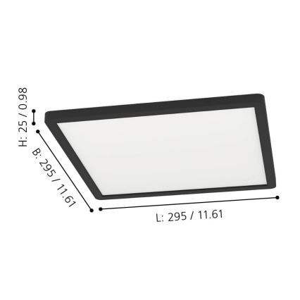 Eglo - LED RGBW Dimbaar plafondlamp LED/14,6W/230V zwart ZigBee