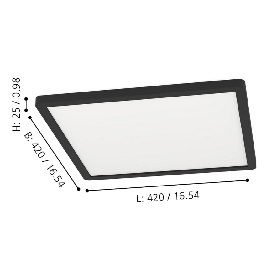 Eglo - Dimbare LED RGBW Plafond Lamp LED/16,5W/230V zwart ZigBee