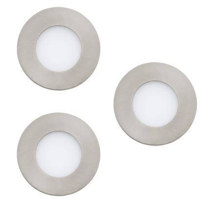 Eglo - set van 3 dimbare LED-badkamerarmaturen FUEVA-Z 2,8W/230V IP44 Ø 8,5 cm