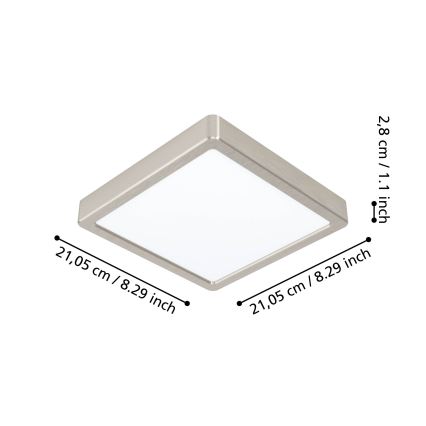 Eglo - Dimbare LED-badkamerarmatuur, 16,5W, 230V, IP44, ZigBee, 21x21 cm
