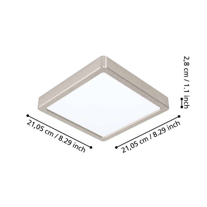 Eglo - Dimbare LED-badkamerarmatuur, 16,5W, 230V, IP44, ZigBee, 21x21 cm