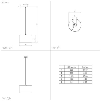 Eglo - Hanglamp aan een koord 1xE27/40W/230V diameter 38 cm