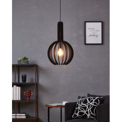 Eglo - Hanglamp aan kabel 1xE27/40W/230V Ø 31 cm zwart