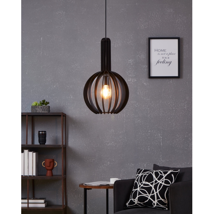 Eglo - Hanglamp aan kabel 1xE27/40W/230V Ø 31 cm zwart