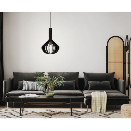 Eglo - Hanglamp aan kabel 1xE27/40W/230V pr. 38 cm zwart
