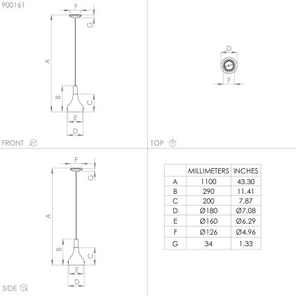 Eglo - Hanglamp aan een koord 1xE27/40W/230V diameter 18 cm zwart