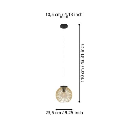 Eglo - Hanglamp aan een koord 1xE27/40W/230V