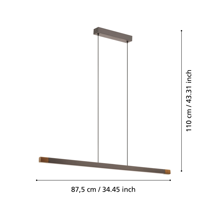 Eglo - Dimbare LED hanglamp aan een koord LED/18W/230V 3000K