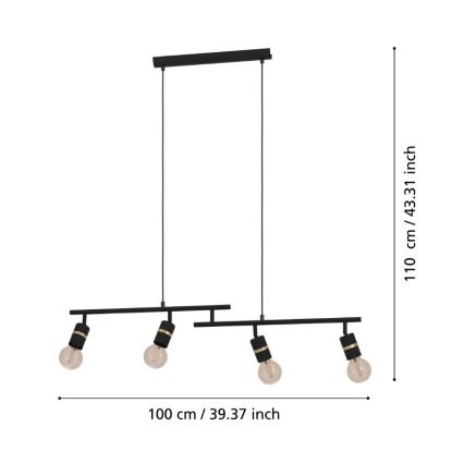 Eglo - Hanglamp aan een koord 4xE27/10W/230V