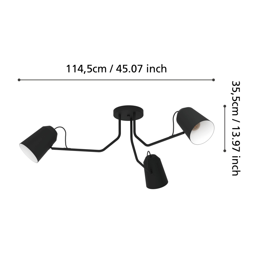 Eglo - Bevestigde hanglamp 3xE27/25W/230V