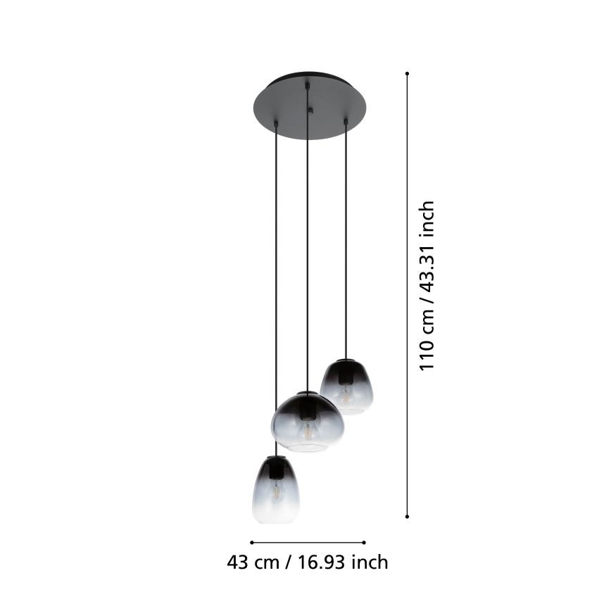 Eglo  - Hanglamp aan een koord 3xE27/40W/230V diameter 43 cm