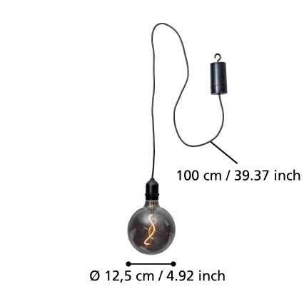 Eglo - LED Buitenhanglamp LED/0,06W/6V 4xAA IP44 grijs