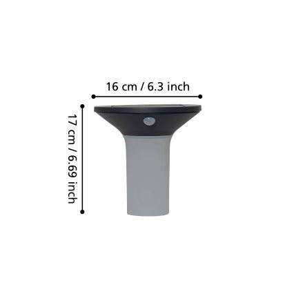 Eglo - LED solarlamp voor buiten met sensor 6xLED/0,03W/3,7V IP44