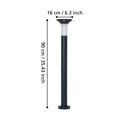 Eglo - Solar LED lamp met sensor voor buiten 6xLED/0,03W/3,7V 1500 mAh IP44