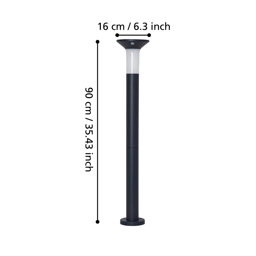 Eglo - Solar LED lamp met sensor voor buiten 6xLED/0,03W/3,7V 1500 mAh IP44