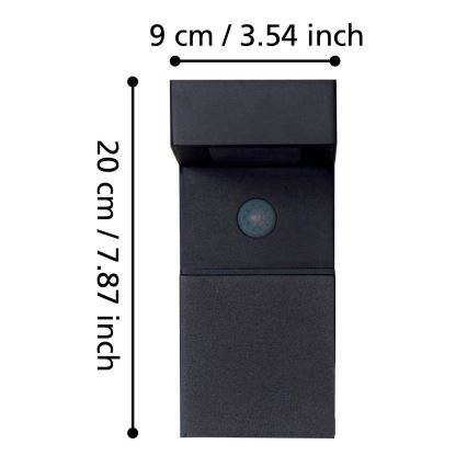 Eglo - LED Solar buitenverlichting met sensor 18xLED/0,2W/3,7V 2200 mAh IP44