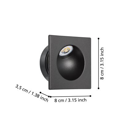 Eglo - LED Traplicht LED/2W/230V 3000K zwart