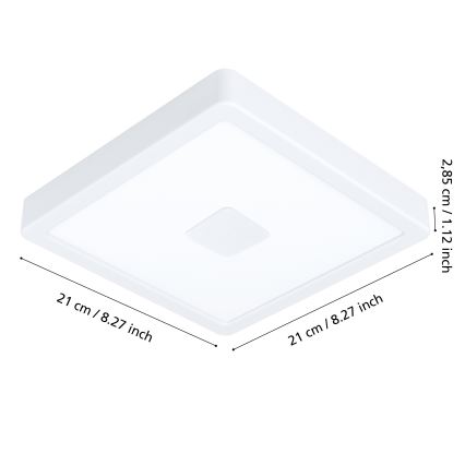 Eglo - LED Buitenplafondlamp LED/17W/230V IP44 wit
