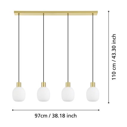 Eglo - Hanglamp aan een koord 4xE27/40W/230V