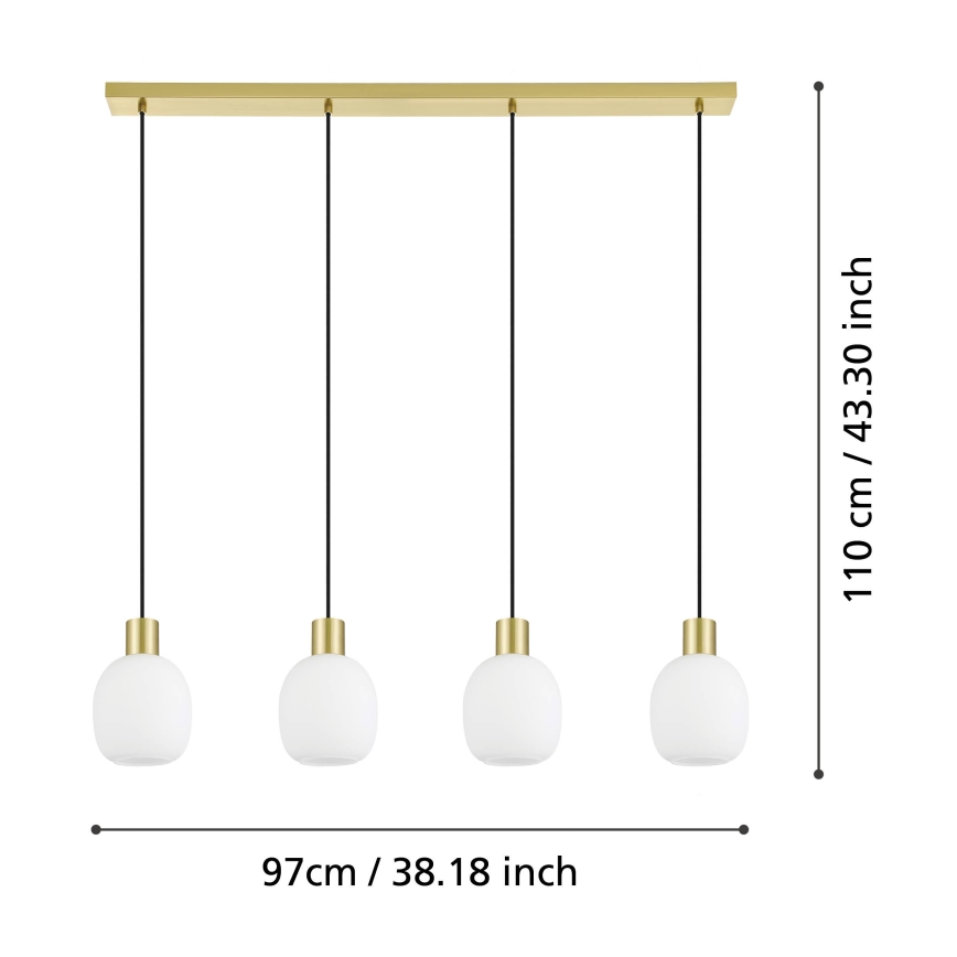 Eglo - Hanglamp aan kabel 4xE27/40W/230V