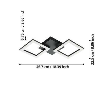 Eglo - LED Dimbare plafondlamp LED/15,5W/230V