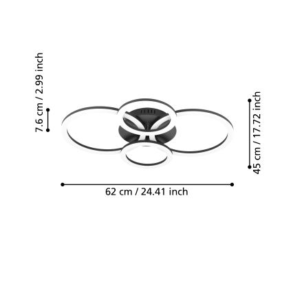 Eglo - LED dimbare plafondlamp LED/41W/230V