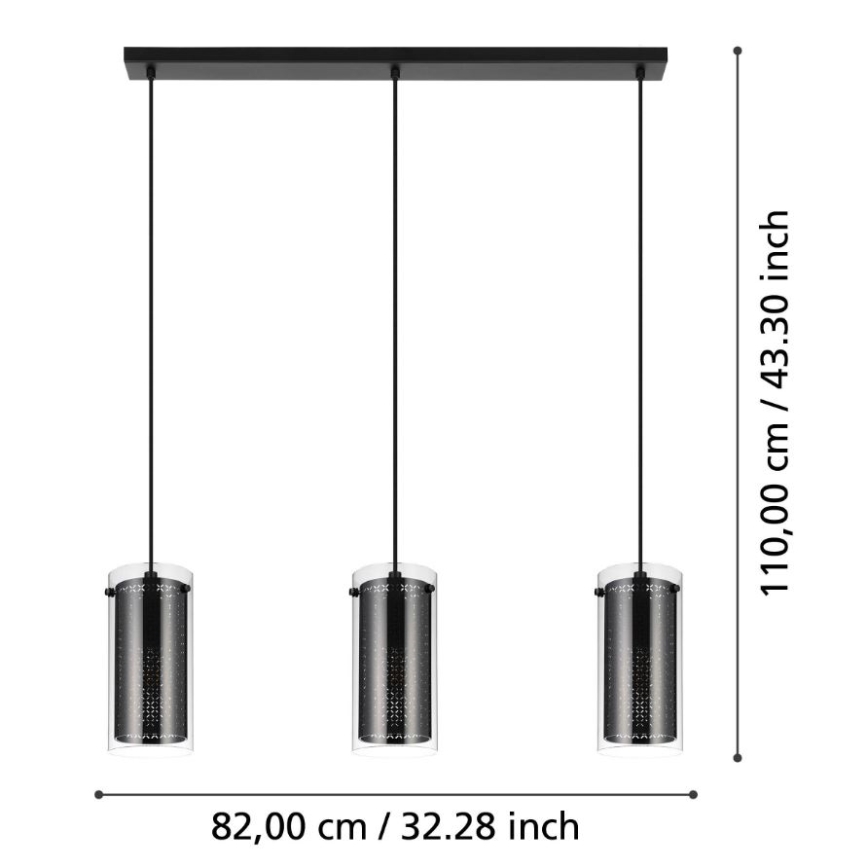 Eglo - Hanglamp aan een koord 3xE27/10W/230V