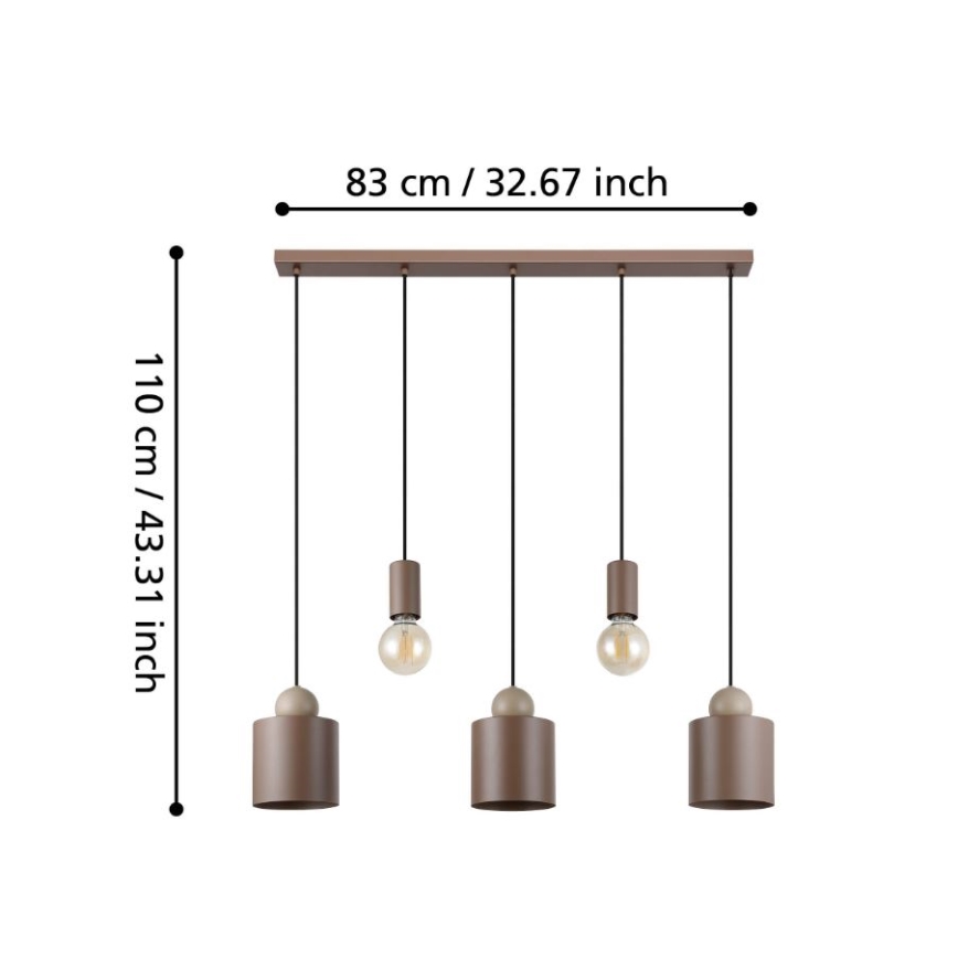 Eglo - Hanglamp aan kabel 5xE27/40W/230V