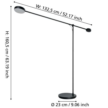 Eglo - LED Dimbaar aanraken Staande lamp LED/24W/230V